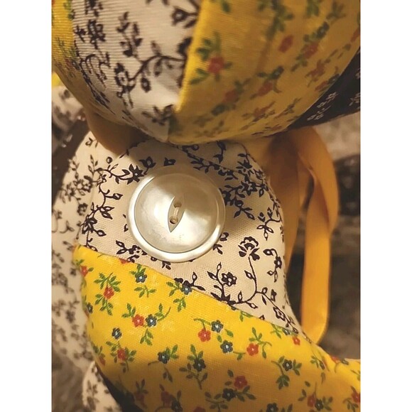 Vintage Quilted Stuffed 12" Teddy Bear Pearl Button Posable Arms Legs Animal - Picture 6 of 6